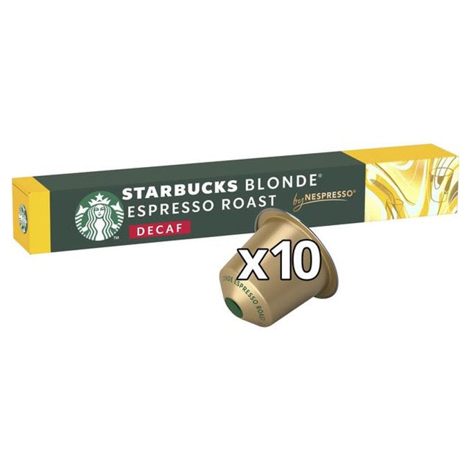 Starbucks By Nespresso Decaf Blonde Espresso Roast Coffee Pods 10 Capsules