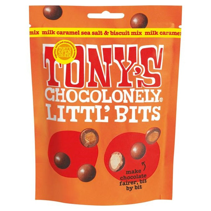 Tony's Chocolonely Littl’ Bits Milk Caramel Sea Salt Chocolate 100gm