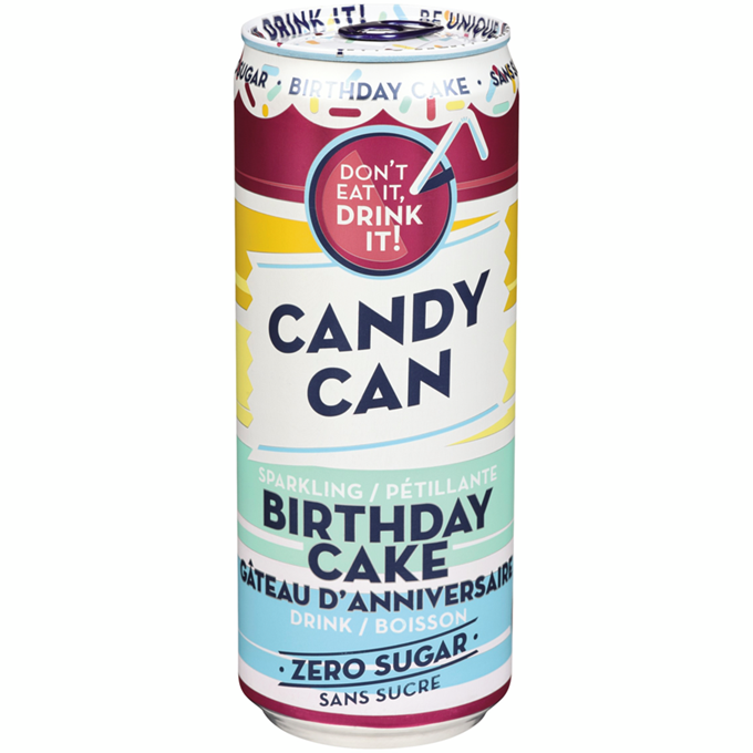 Candy Can Birthday Cake Sugar Free Sparkling Drink 330ml