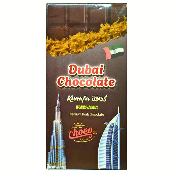 Choco Dubai Chocolate Kunafa Pistachio Premium Dark Chocolate 200g