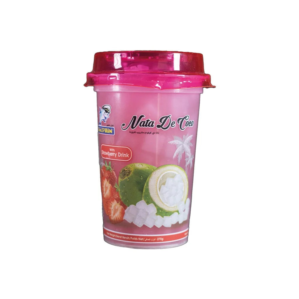 Dolphin Nata De Coco With Strawberry Fruit Drink 270g