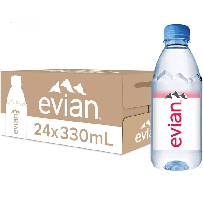 Evian Natural Mineral Water, 330 Ml X 24