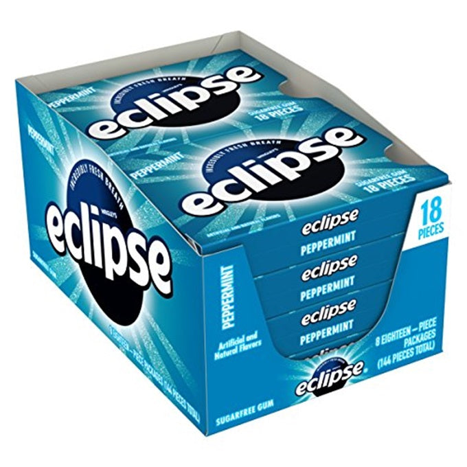 Eclipse Peppermint Sugar Free Chewing Gum Pack of 8