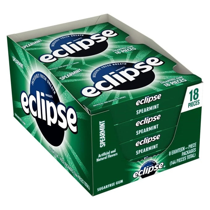 Eclipse Spearmint Sugar Free Chewing Gum Pack of 8
