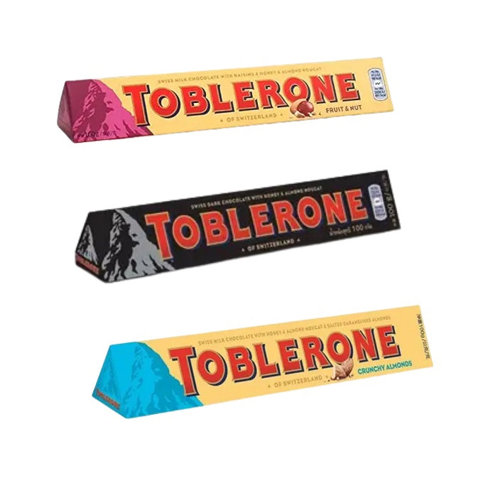 Toblerone Chocolate Combo Pack (Crunchy Almonds , Dark, Fruit N Nut)Pack of 3