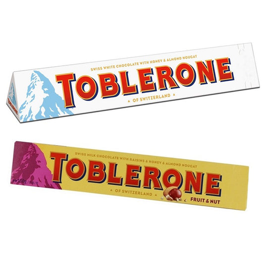 Toblerone White and Fruit N Nuts Chocolate 100gm Pack of 2