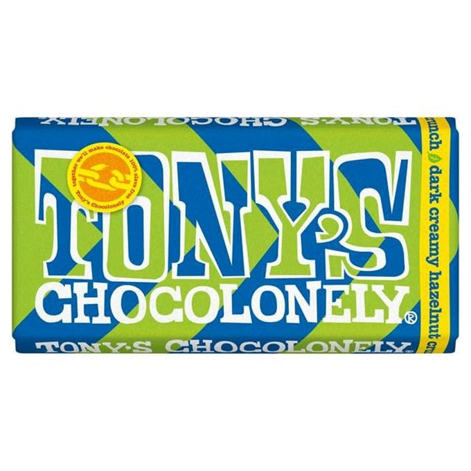 Tony's Chocolonely Dark Creamy Hazelnut Crunch Chocolate Bar 180g
