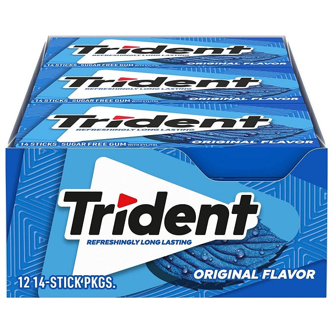 Trident Sugar Free Gum Original Flavor, 12 Packs