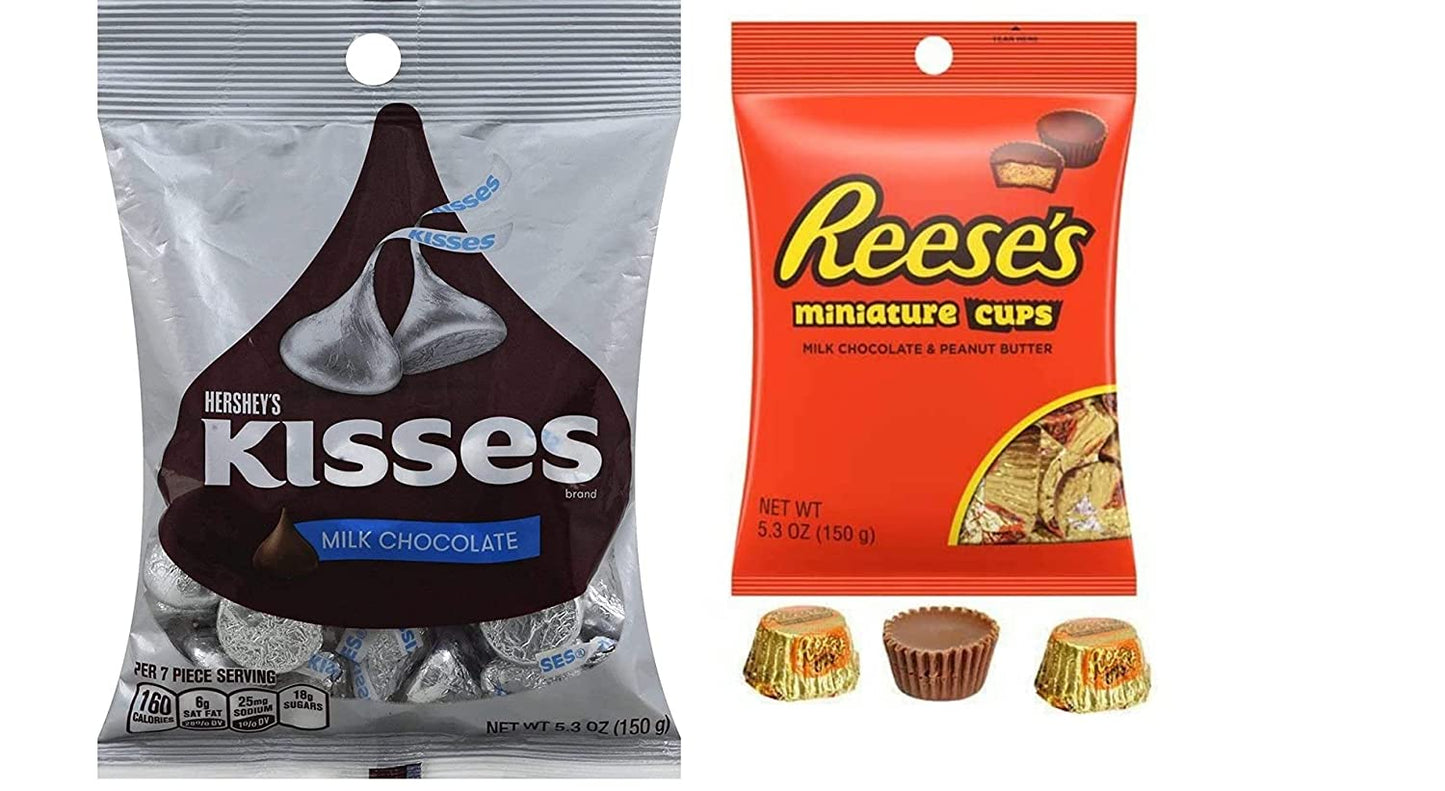Hersheys Variety Pack Reese's Peanut Butter Cup 150g + Kisses Milk Chocolate 150g