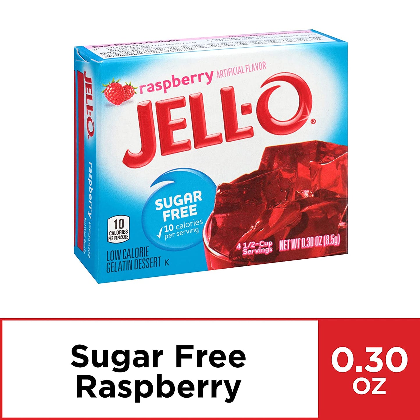 Jell-O Sugar Free Raspberry Gelatin Mix (Pack of 6)