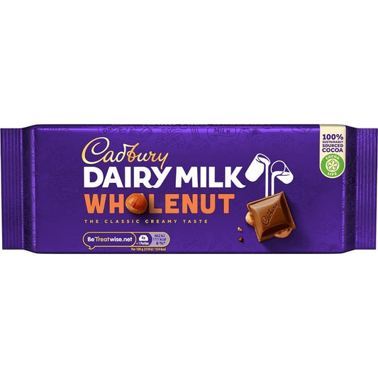 Cadbury Dairy Milk Whole Nut Chocolate Bar, 200gm