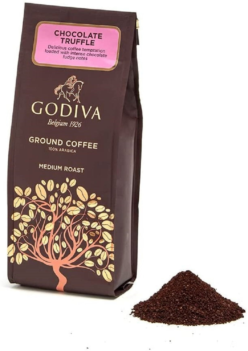 Godiva Chocolate Truffle Ground Coffee 100% Arabic Medium Roast Packet 284g