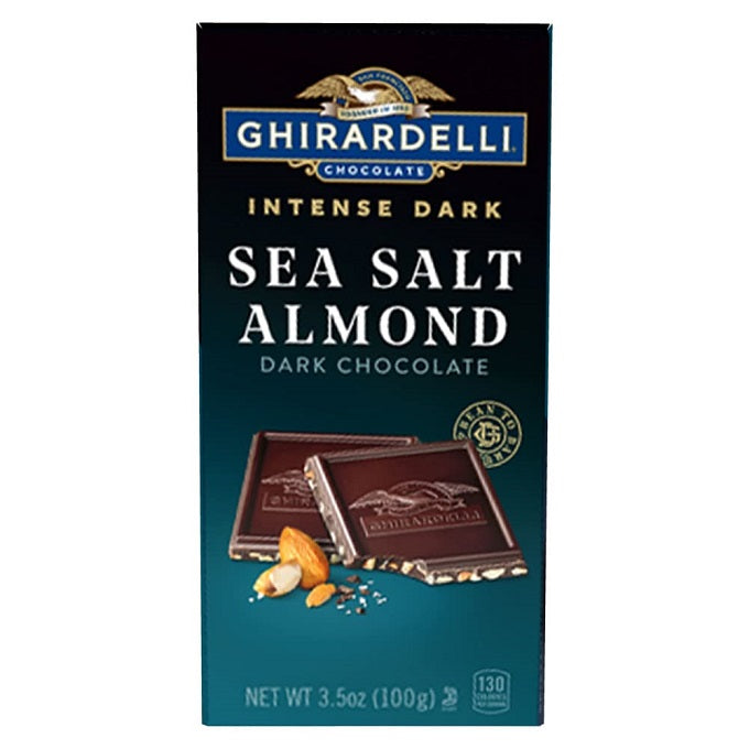 Ghirardelli Intense Dark Sea Salt Almond Chocolate 100gm