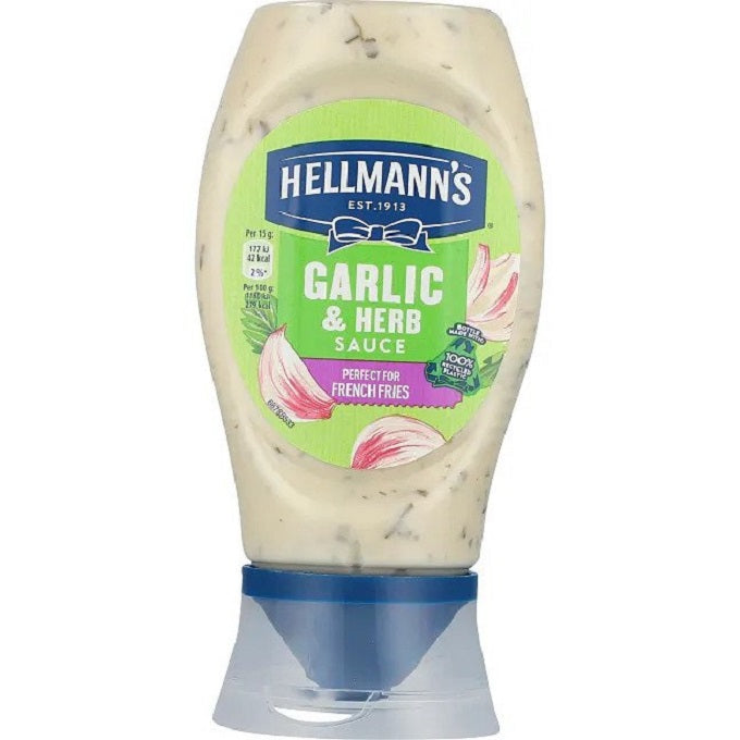 Hellmann's Garlic & Herb Sauce 250ml – glamshow