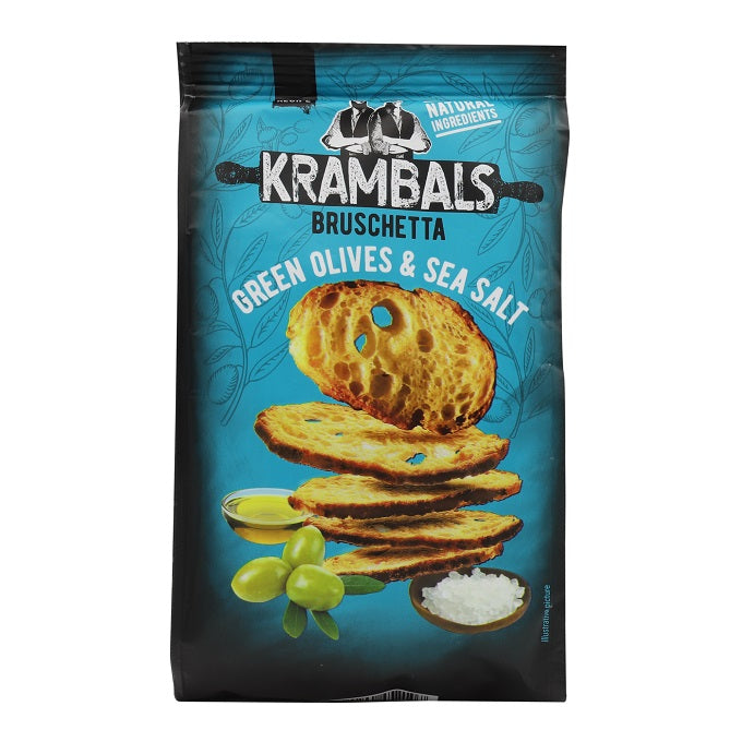 Krambals Bruschetta Green Olives & Sea Salt 70gm