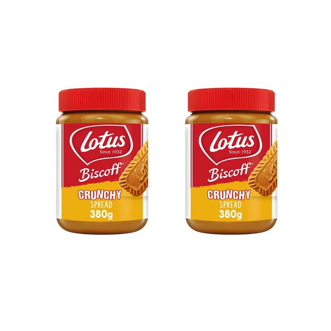 Lotus Biscoff Crunchy Biscuit Spread 380gm (Pack of 2)
