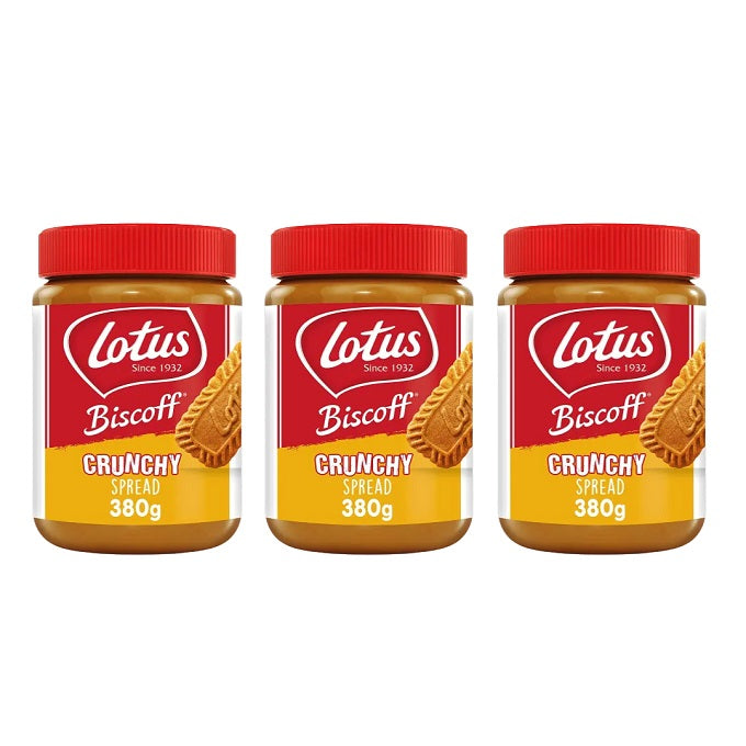 Lotus Biscoff Crunchy Biscuit Spread 380gm (Pack of 3)