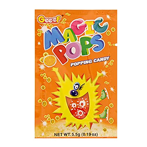 Magic Pops Popping Candy Orange Flavor (Pack of 40)