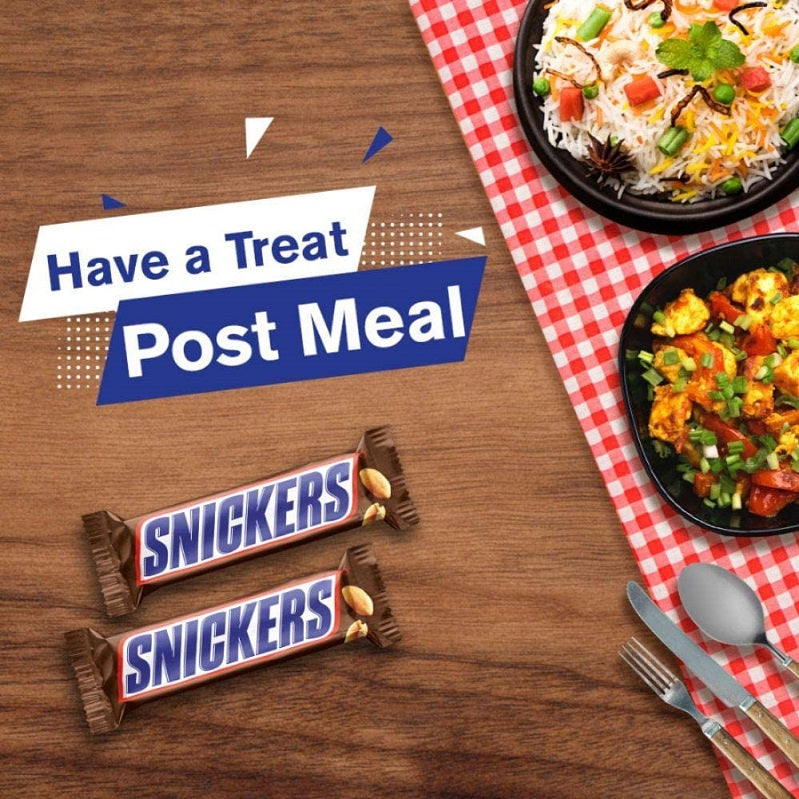 Snickers Peanut Filled Chocolates 45g Bar (Pack of 12) imported