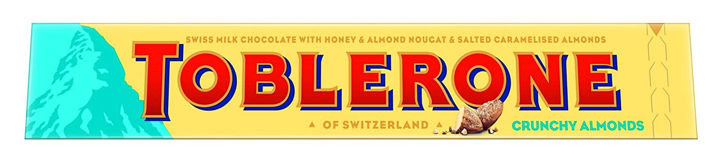 Toblerone Crunchy Almond Chocolate Bar 100g Imported