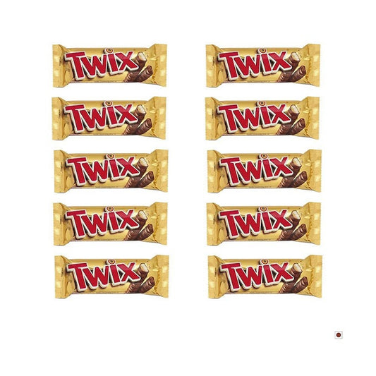 Twix Caramel Cookie Chocolates 50gm - Pack of 10