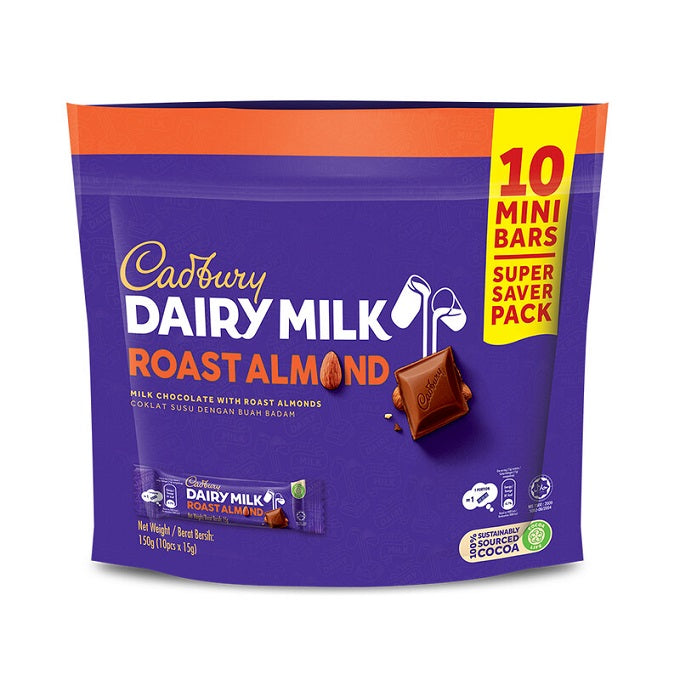 Cadbury Dairy Milk Roast Almond 10 Bars 150g