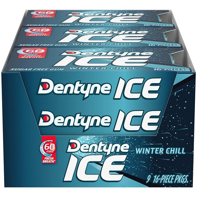 Dentyne Ice Sugar Free Gum Winter Chill Pack of 9
