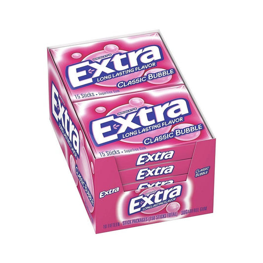 Extra Sugar Free Classic Bubble Gum (Pack of 10)