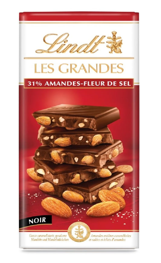 Lindt Les Grandes 31% Almonds Sea salt Caramelized Chocolate 150gm