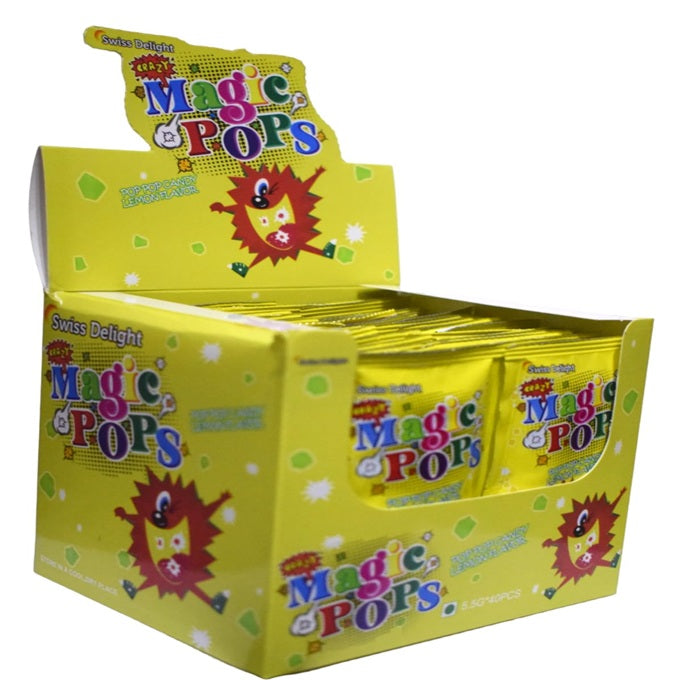 Magic Pops Popping Candy Lemon Flavor (Pack of 40)