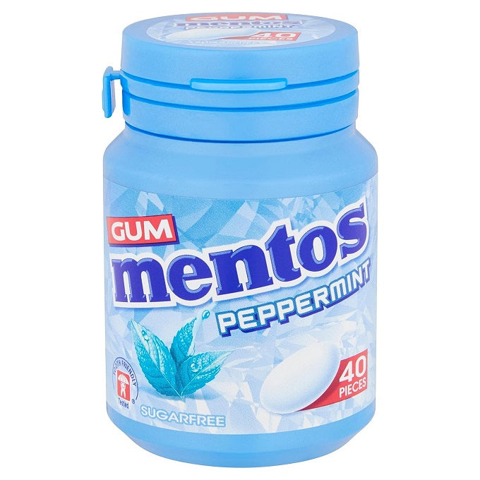 Mentos Sugar Free Peppermint Chewing Gum Bottle,40 Pieces