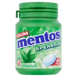 Mentos Sugar Free Spearmint Chewing Gum Bottle,40Pieces