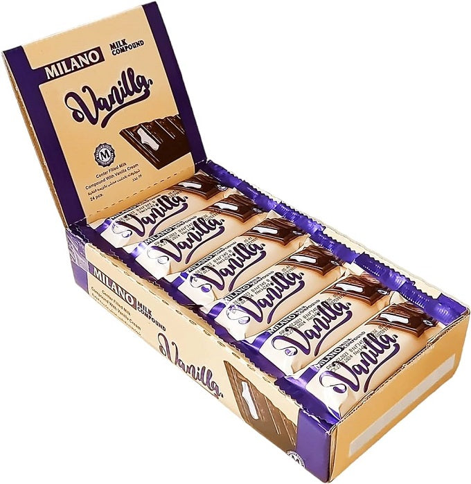 Milano Vanilla Chocolate Bar 24pcs Box - 576g