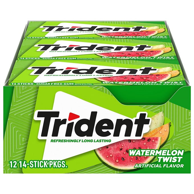 Trident Sugar Free Watermelon Twist Gum (Pack of 12)
