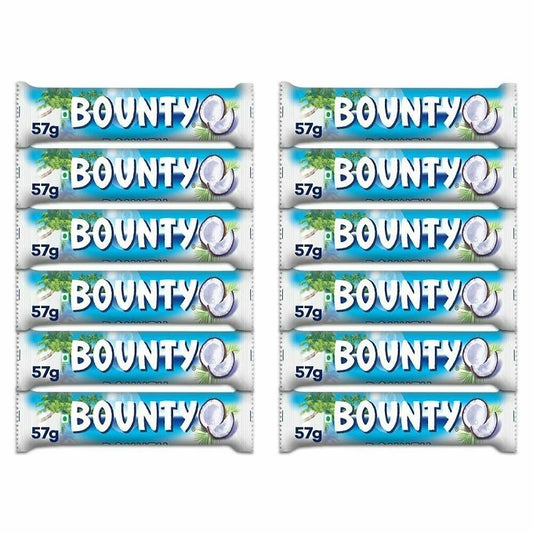 Bounty Chocolate Bar 57g -Pack of 12