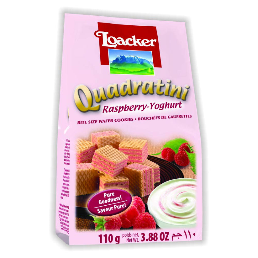 Loacker Quadratini Raspberry Yoghurt Wafer Cookies 110g – glamshow