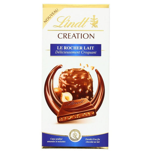 Lindt sensation crispy chocolat au lait coeur croustillant 140g