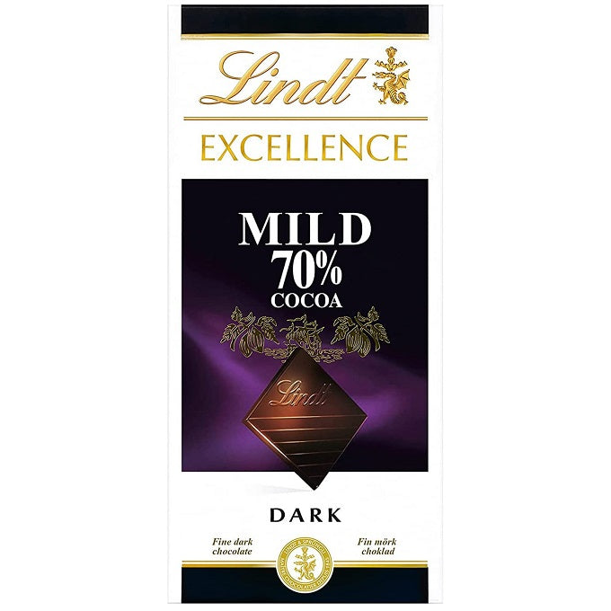 Lindt Excellence 70% Cocoa Mild Dark Chocolate 100gm