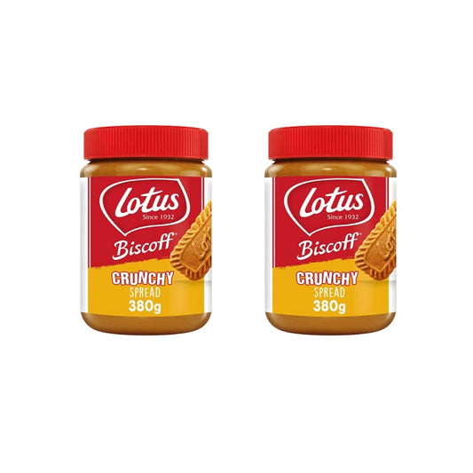 Lotus Biscoff Crunchy Biscuit Spread 380gm (Pack of 2)