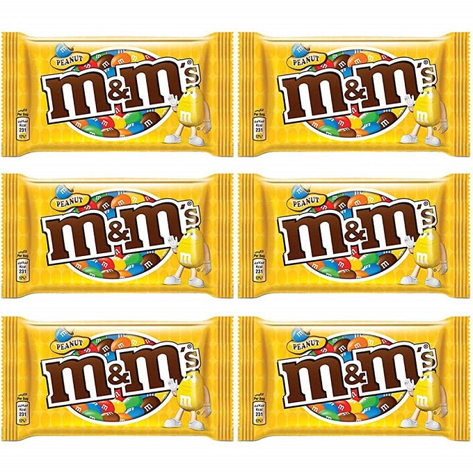 M&M's Peanut Coated Milk Chocolate Candies 45gm (Pack of 6)