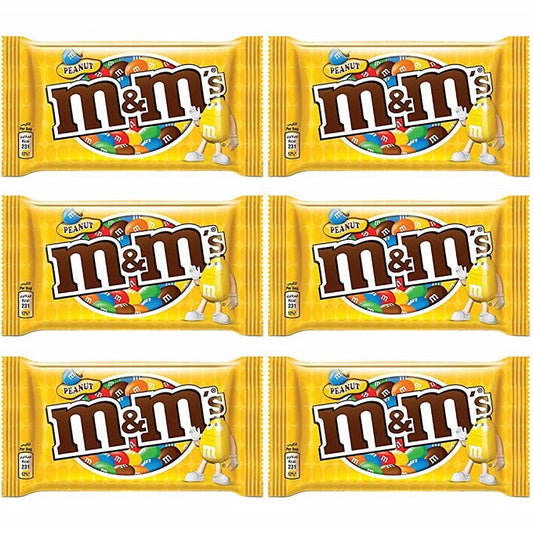 M&M's Peanut Coated Milk Chocolate Candies 45gm (Pack of 6)