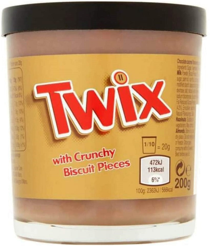 Twix Chocolate Caramel Flavoured Spread with Biscuit Pieces 200g Imported