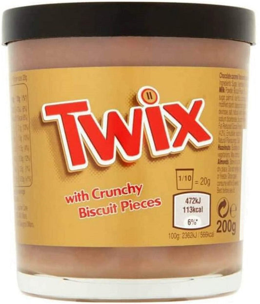Twix Chocolate Caramel Flavoured Spread with Biscuit Pieces 200g Imported