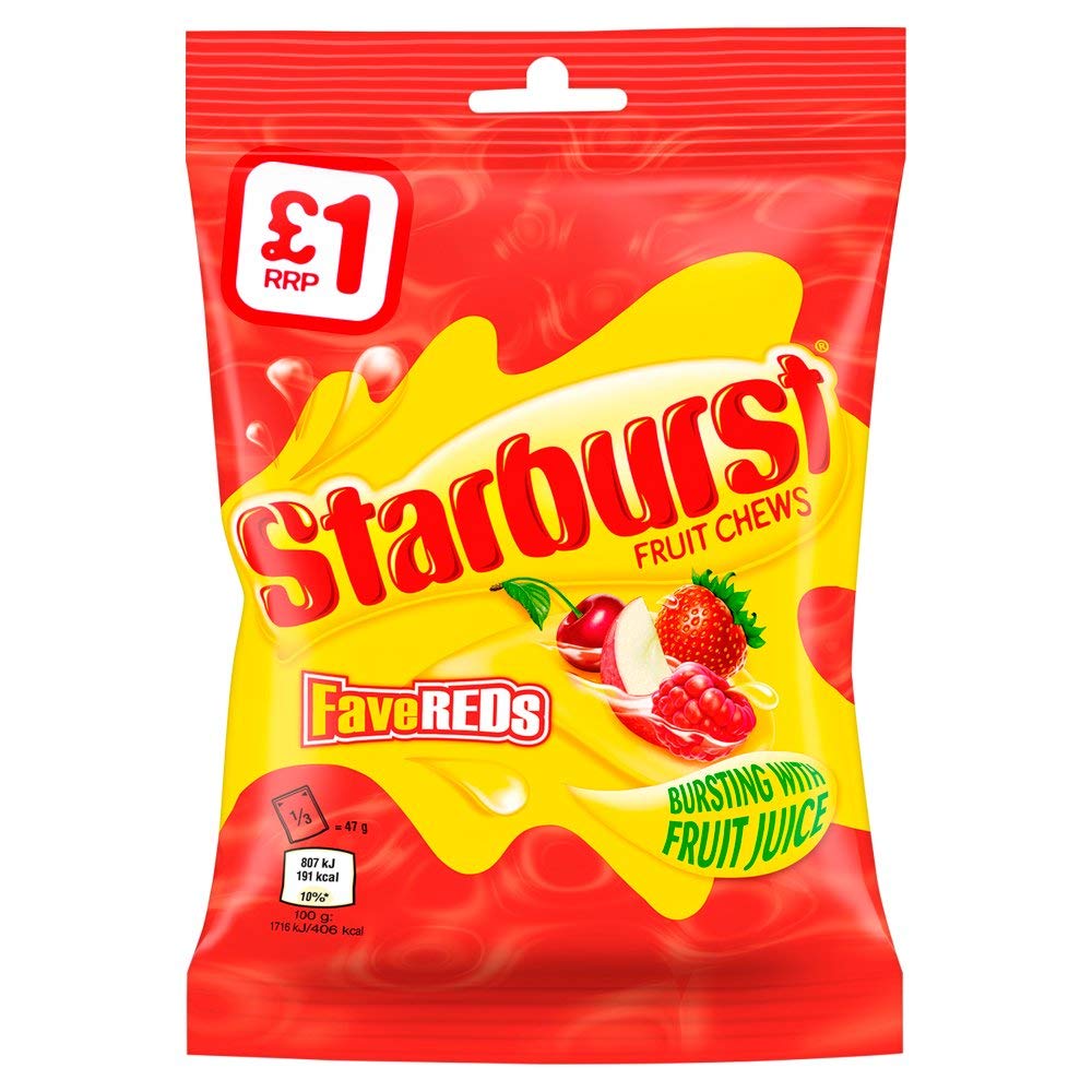 Starburst Reds Starburst Fave Reds Fruit Chews Candy 141g – glamshow